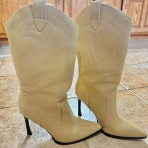 Forever 21 Tan Stiletto Boots Size 9